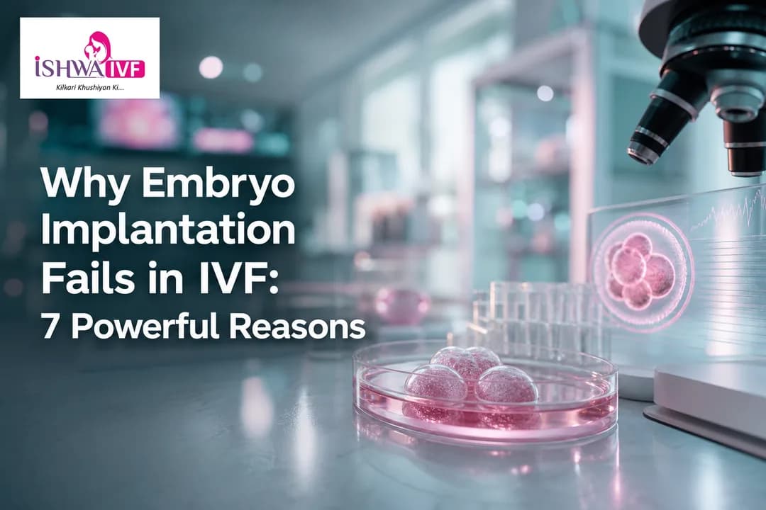 Abstract lab cover illustrating IVF embryo implantation challenges and causes.