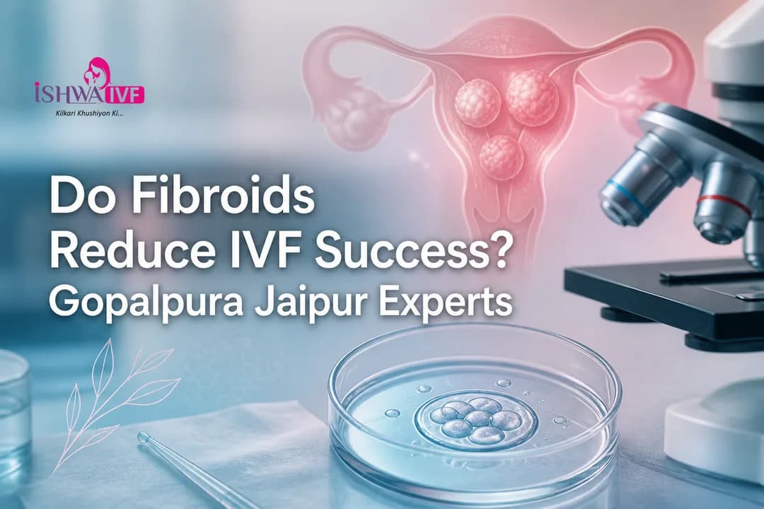 Abstract medical cover illustrating IVF success and fibroids for Gopalpura Jaipur experts.