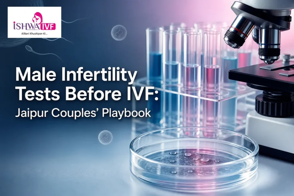 Clean laboratory cover illustrating diagnostics and lab tools for IVF.