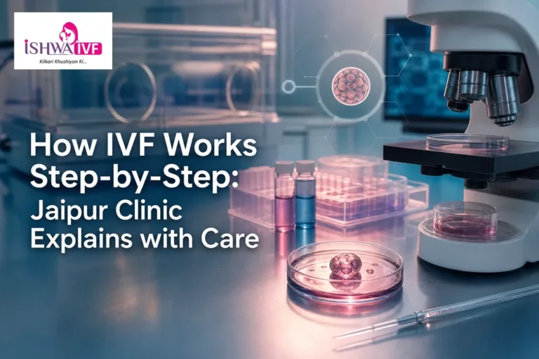 Clean laboratory cover image illustrating IVF with embryo culture and microscope.