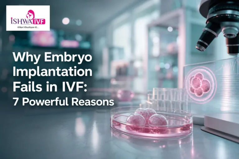 Abstract lab cover illustrating IVF embryo implantation challenges and causes.