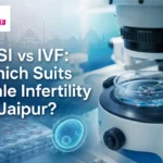 Clean medical cover showing IVF and ICSI lab elements for a Jaipur fertility guide