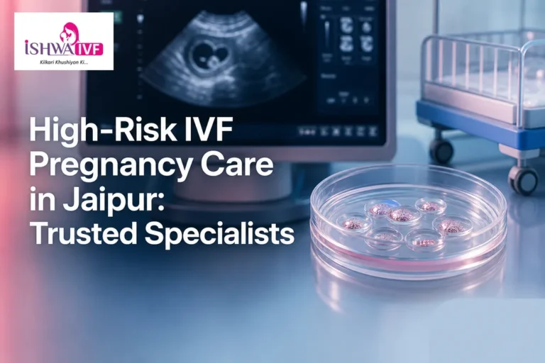 Premium cover image illustrating IVF pregnancy care with ultrasound and lab elements.