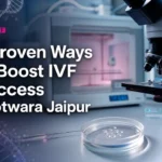 Clean medical blog cover illustrating IVF success with modern lab tools and embryo incubator.