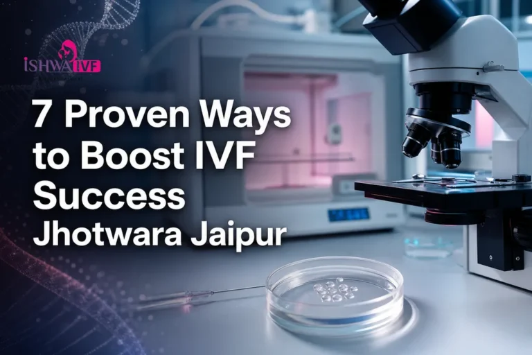 Clean medical blog cover illustrating IVF success with modern lab tools and embryo incubator.