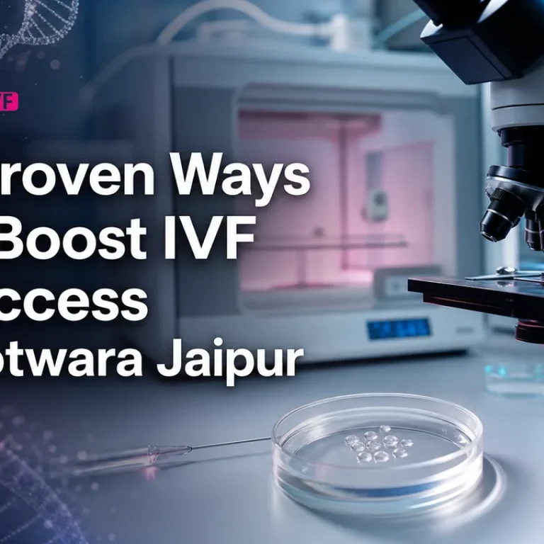 Clean medical blog cover illustrating IVF success with modern lab tools and embryo incubator.