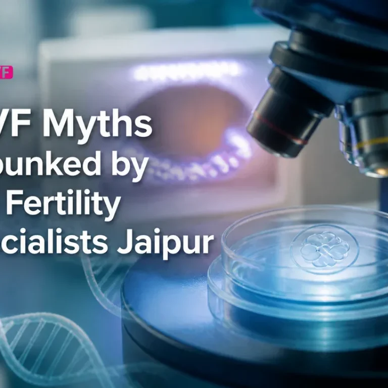 Premium healthcare cover showing an IVF lab scene for IVF myth-busting article.